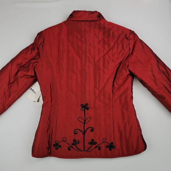 Silkland Silk Embellished Womens Quilted Jacket Coat Sz Medium - Picture 14 of 16